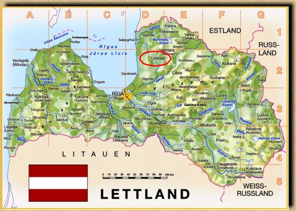 Landkarte von Lettland